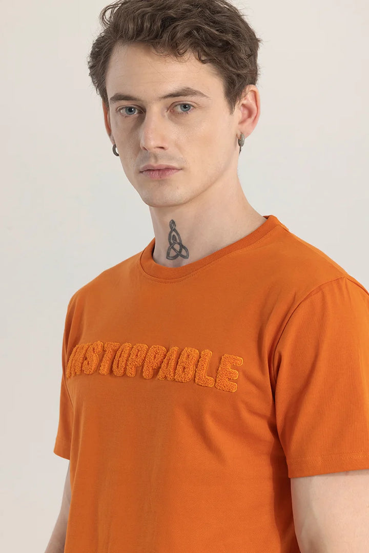 Stylusion Orange Printed T-Shirt