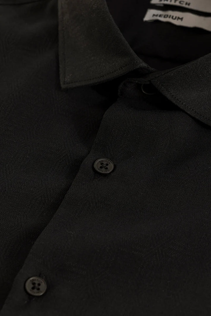 Anselmo Black Self-Design Shirt