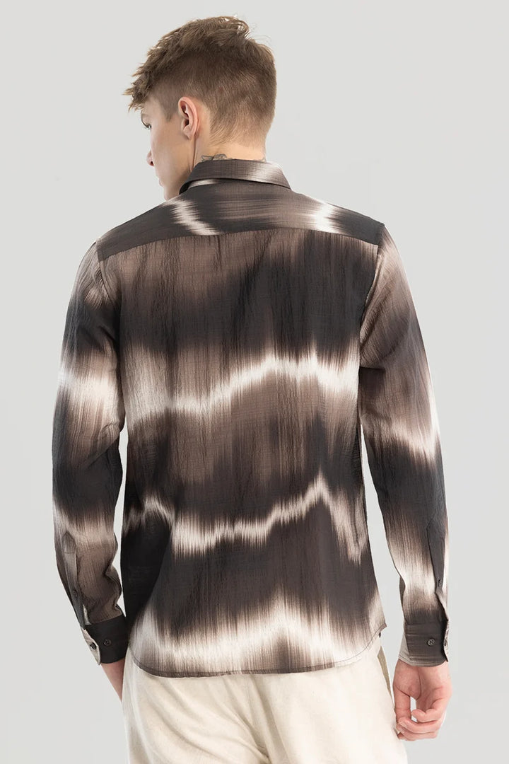 Dark Brown Textured Abstract Shirt