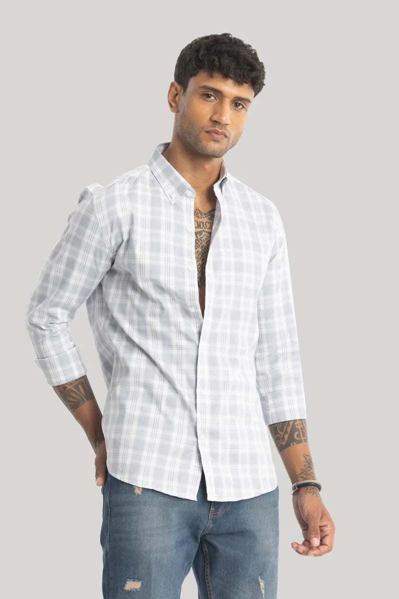 Ettore Light Blue Checks Shirt