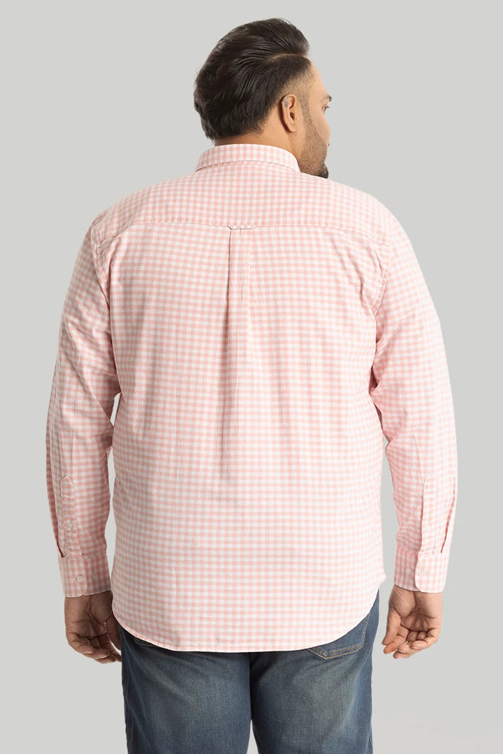 Pink Oxford Checks Plus Size Shirt