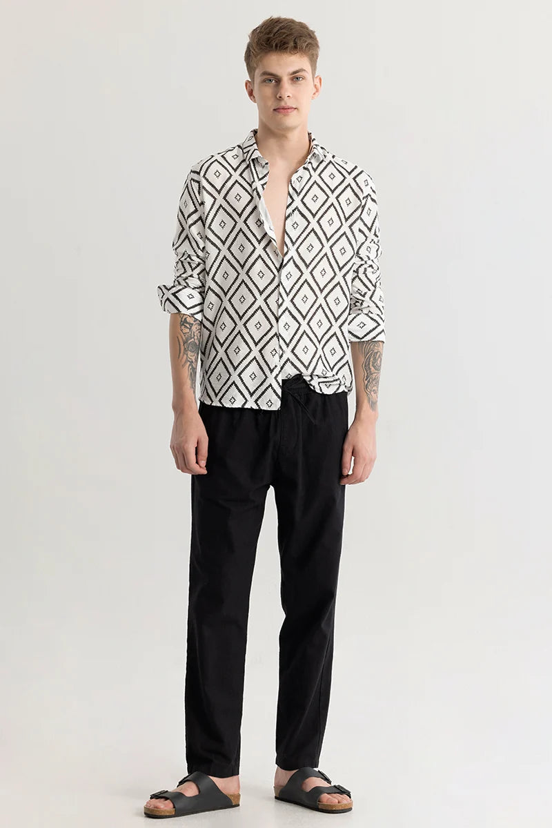 Ivar White Geometric Shirt