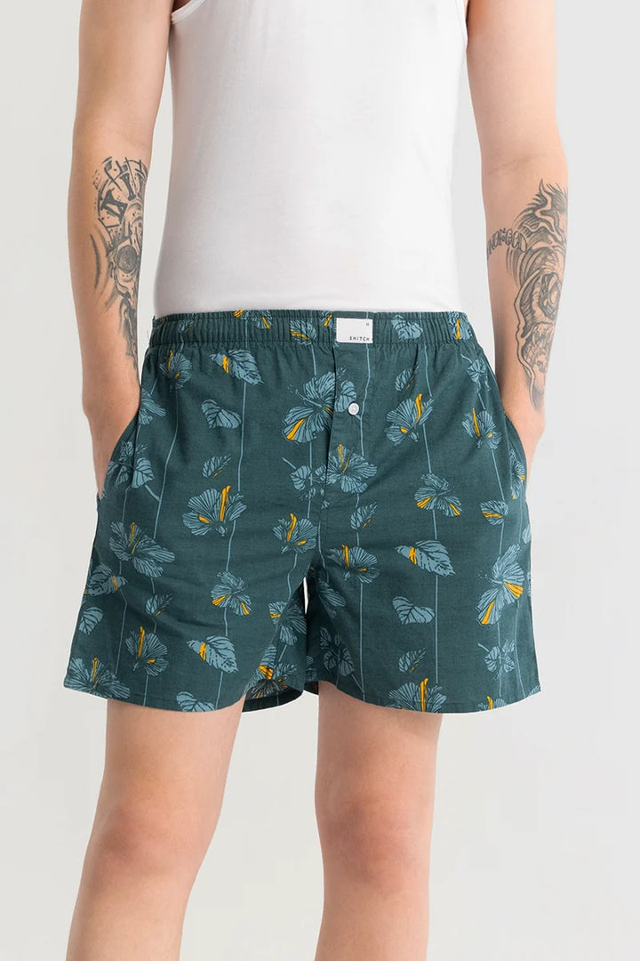 Eivind Floral Green Boxer