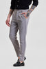 Grey Self-Design Slim Fit Trousers