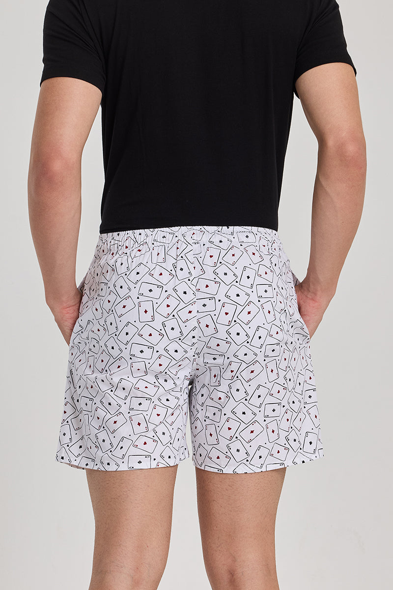 White Printed Boxer