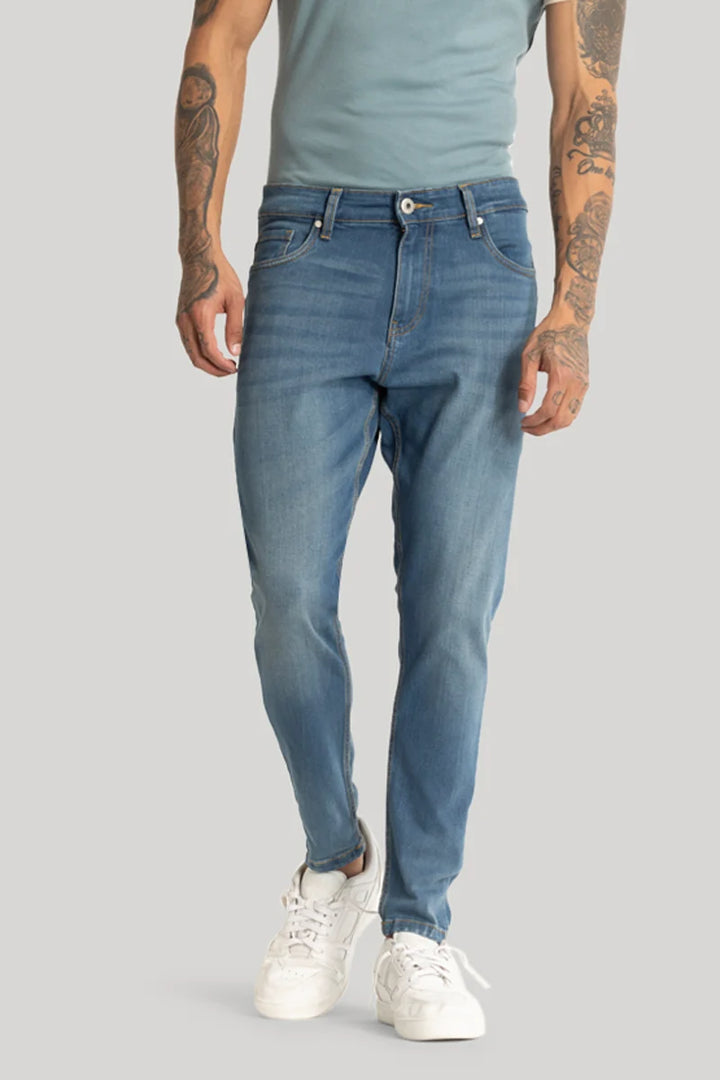 Blue Plain Skinny Fit Jeans