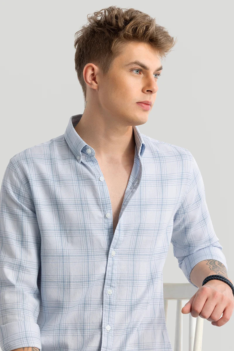 Buy Men's Fleur Sky Blue Checks Shirts Online | Snitch – SNITCH