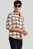 Cream Checks Slim Fit Shirt