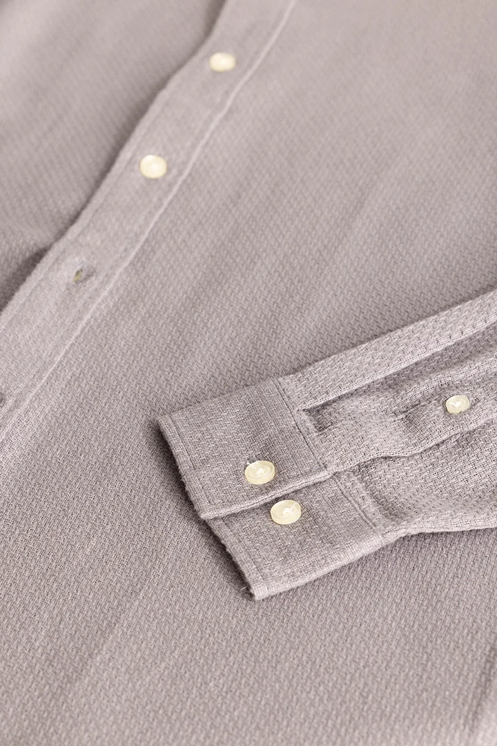 Light Grey Woven Mandarin Shirt