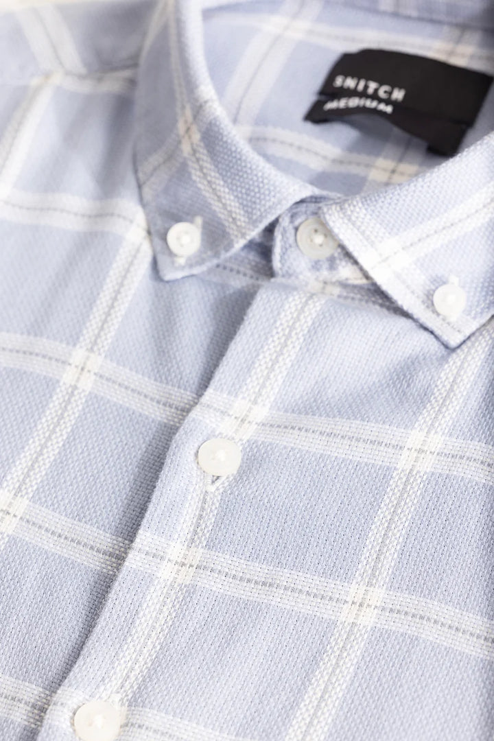 Light Blue Oxford Checks Shirt