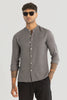 Grey Plain Mandarin Shirt