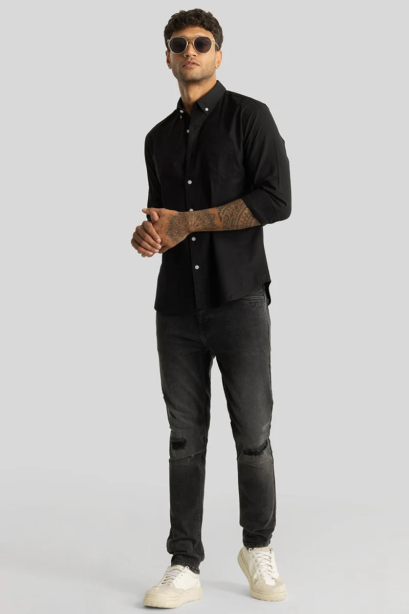 Quentin Black Plain Shirt