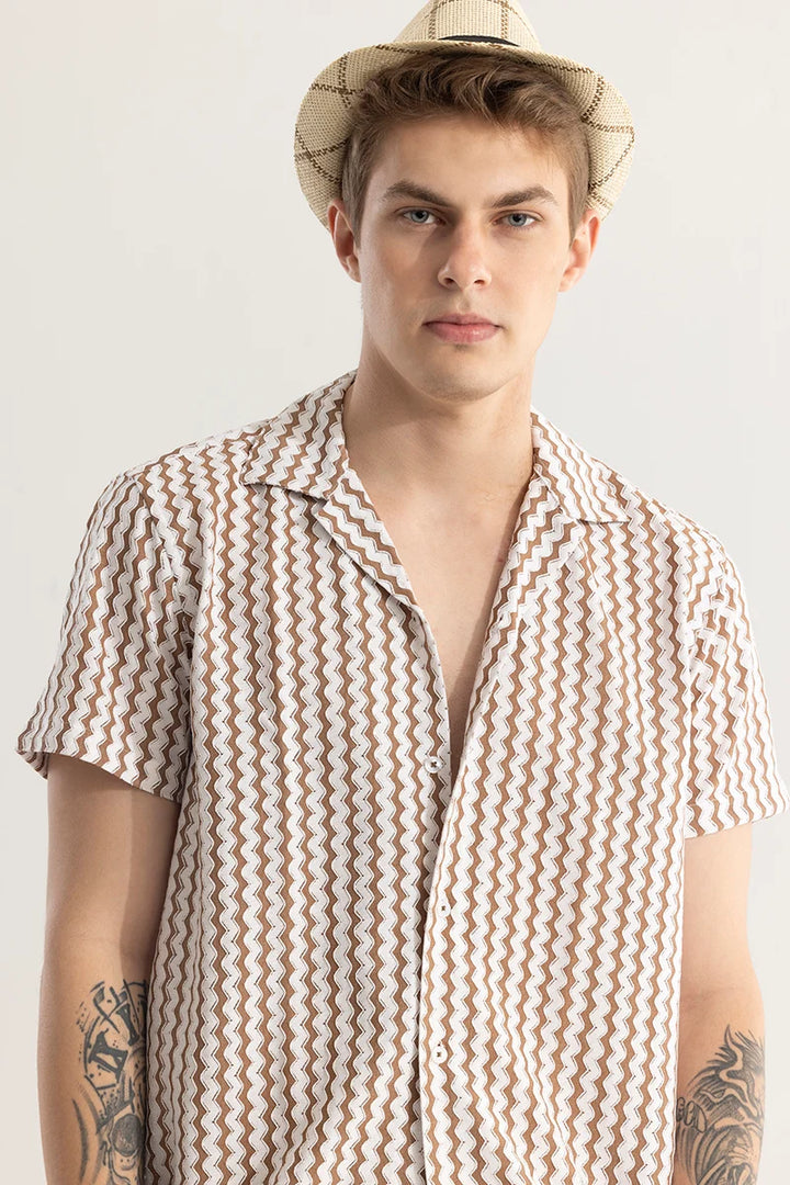 Zigovenue Brown Stripe Shirt