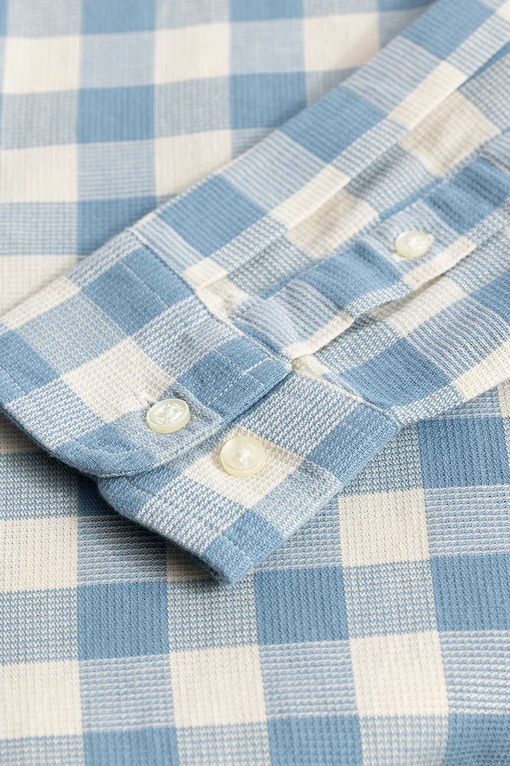 Elysium Blue Linen Checks Shirt