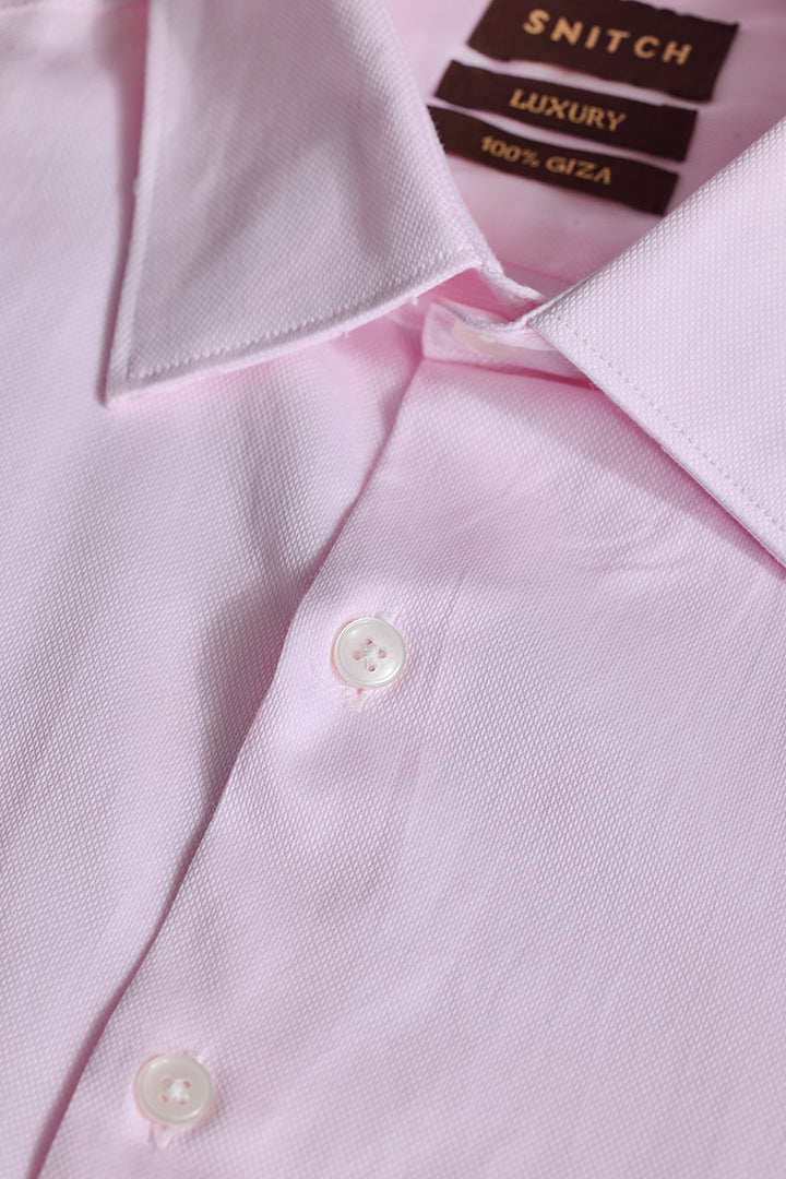 Light Pink Solid Slim Fit Shirt