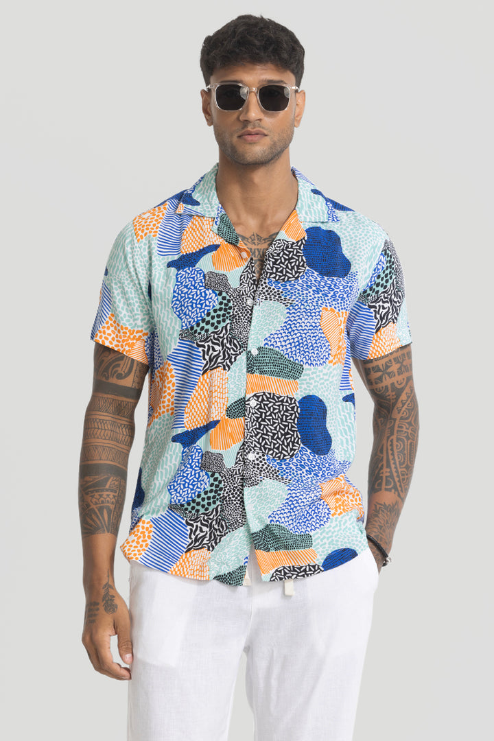 Light Blue Abstract Shirt