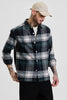 Dark Green Flannel Relaxed Fit Overshirt