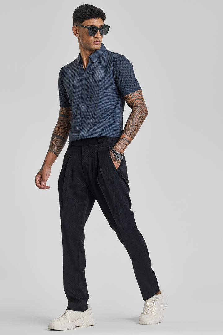 Black Relaxed Fit Korean Trousers