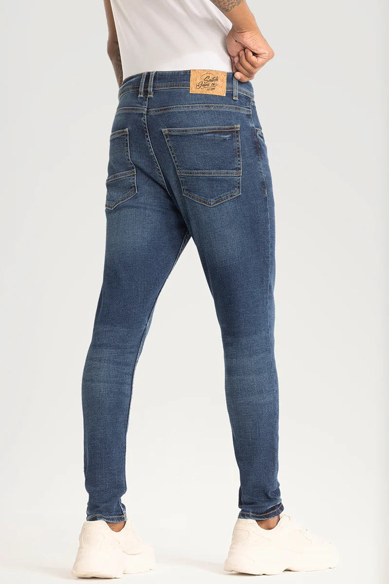 Dark Blue Plain Skinny Fit Jeans