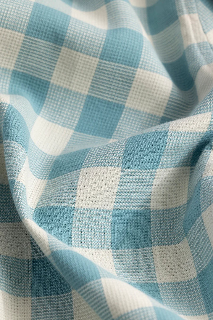 Elysium Ocean Blue Linen Checks Shirt