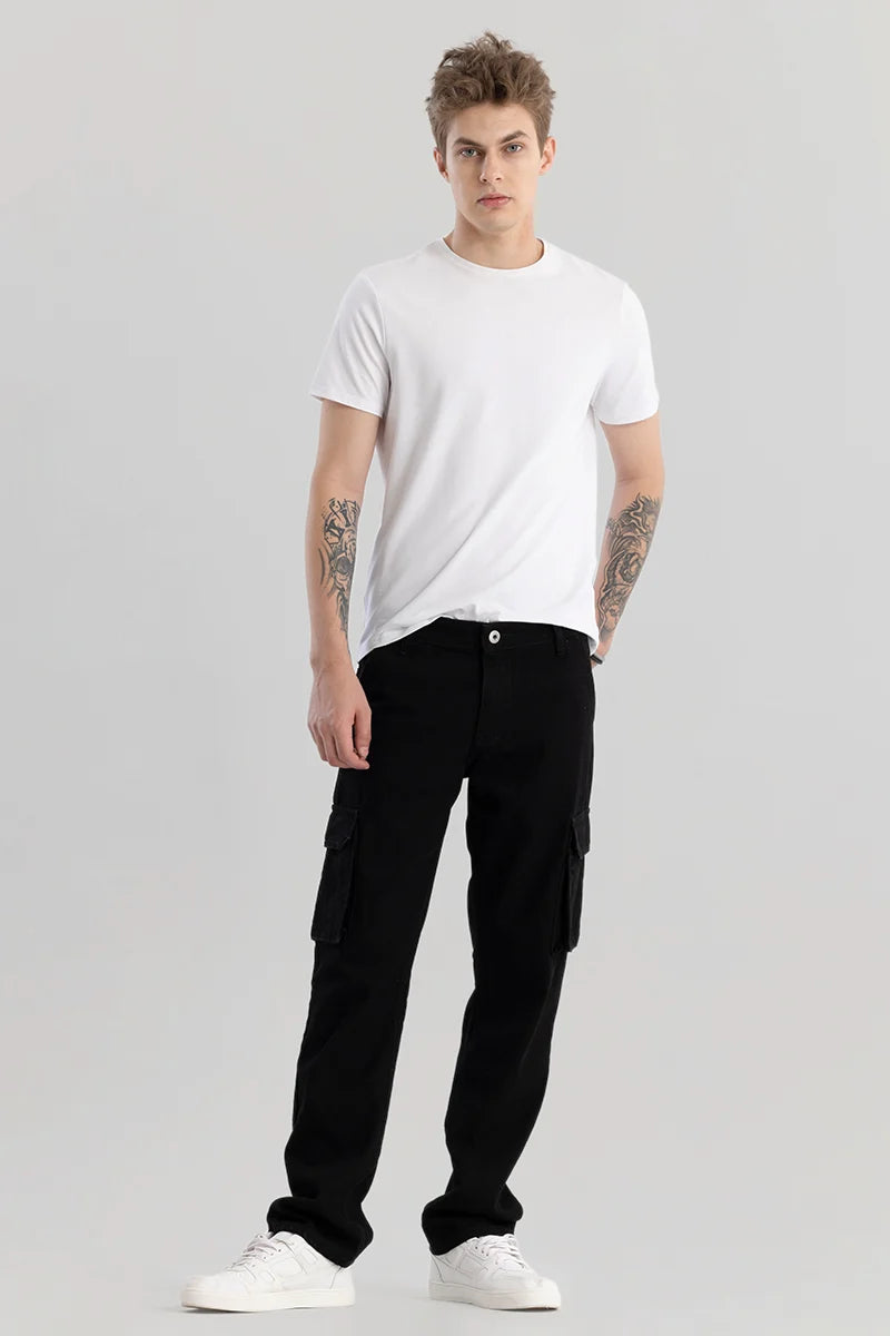 Pockethance Black Comfort Fit Jeans