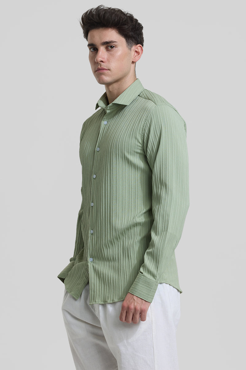 Sage Stripes Slim Fit Shirt