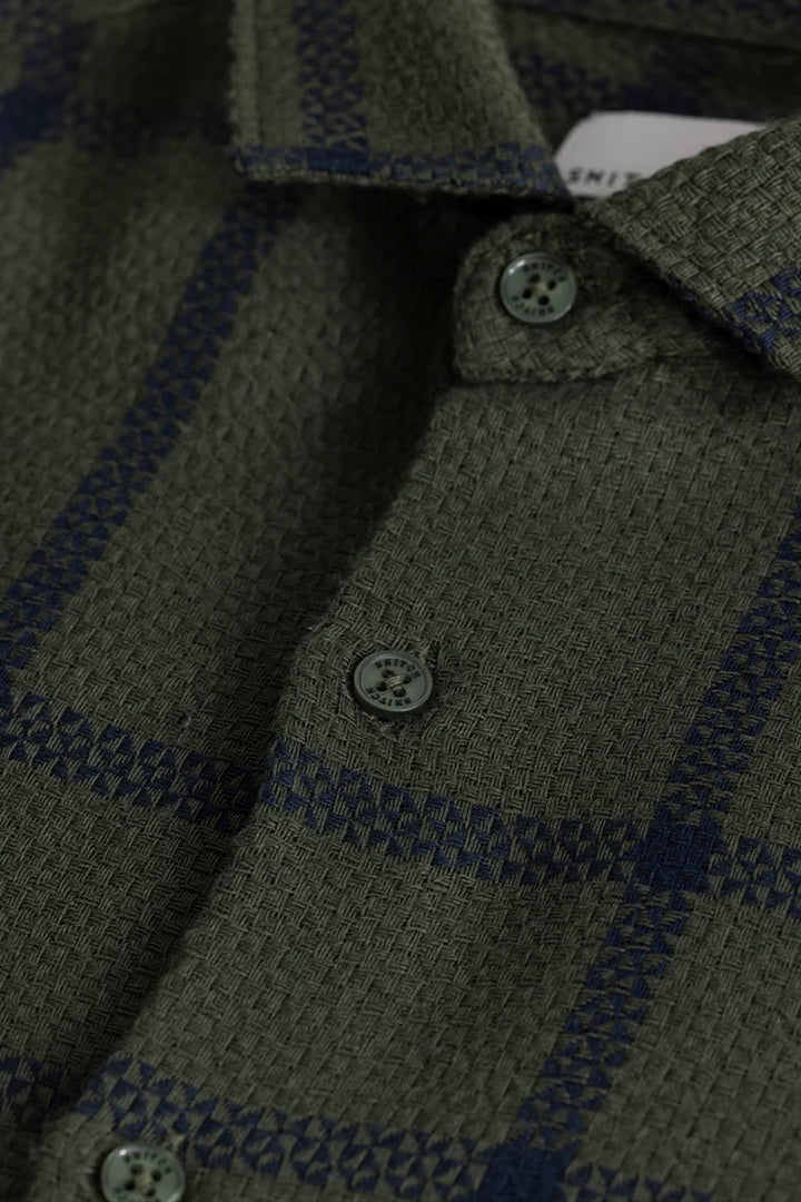 Plaidedge Olive Check Shirt