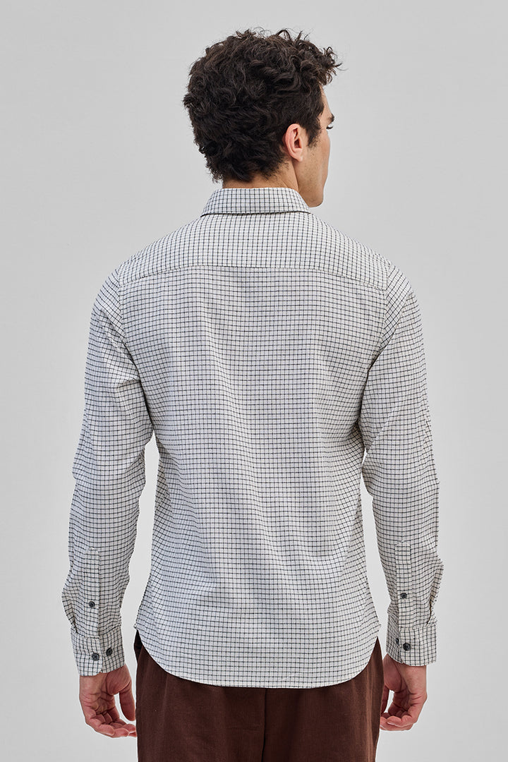 White Mini Checks Slim Fit Shirt