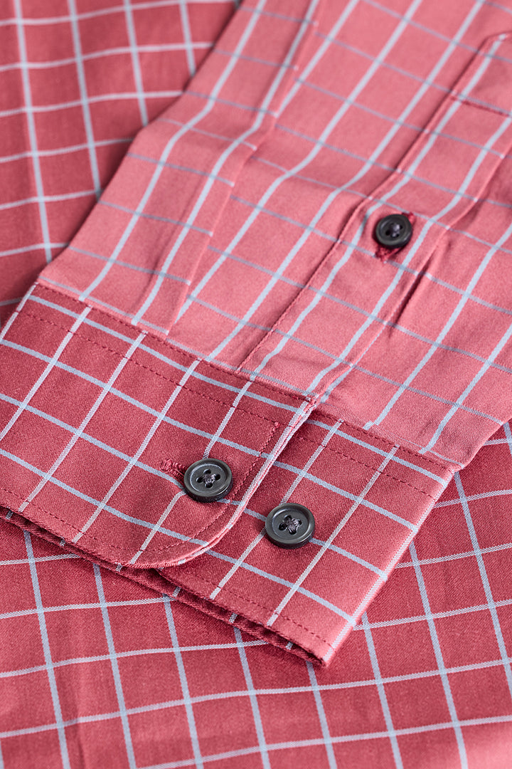 Red Checks Slim Fit Shirt