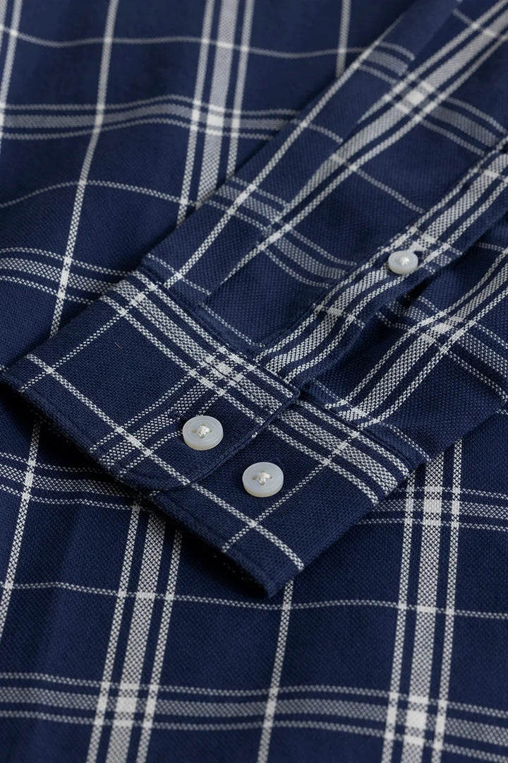 Enzo Navy Checks Shirt