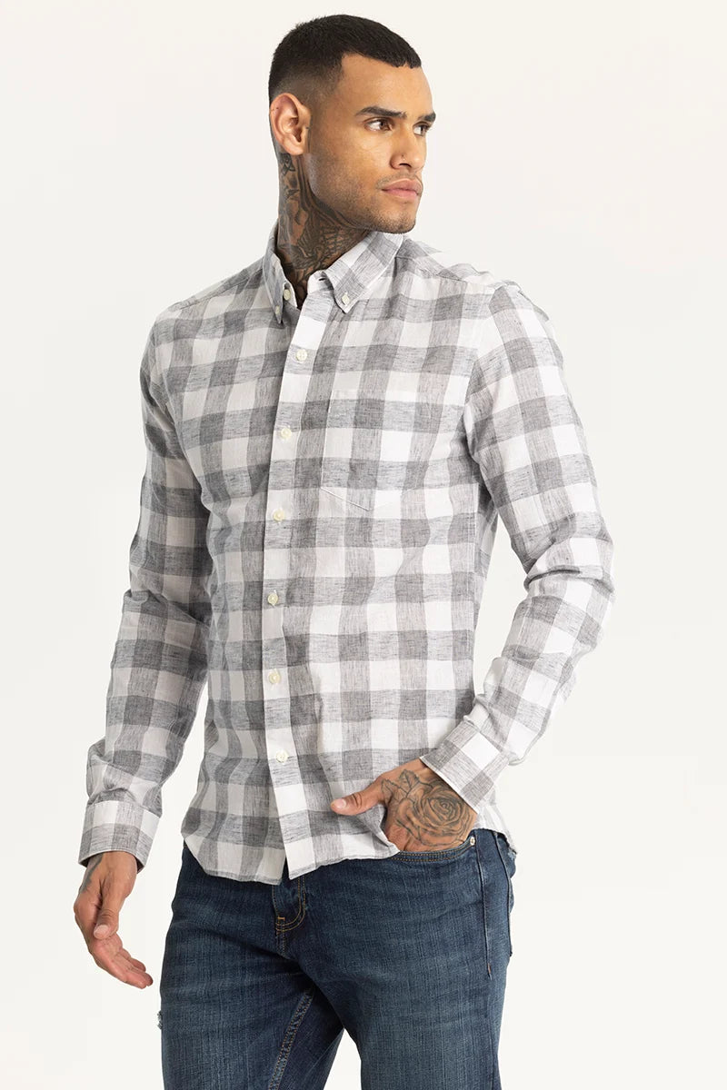 Grey Checks Linen shirt