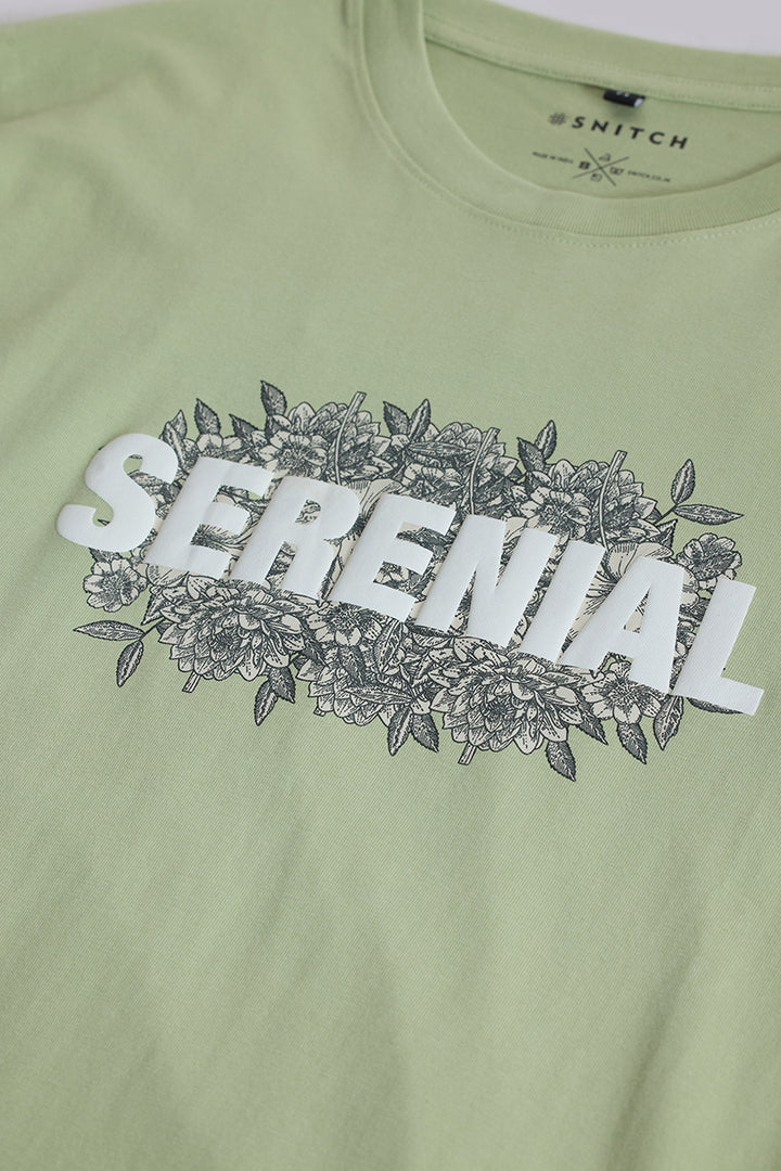 Serenial Light Green Regular Fit T-Shirt