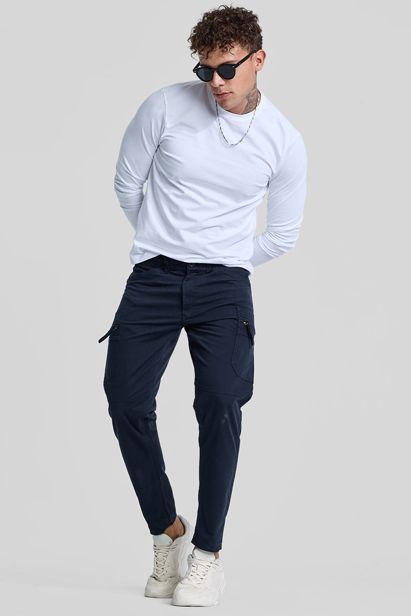 Navy Slim Fit Cargo Pants