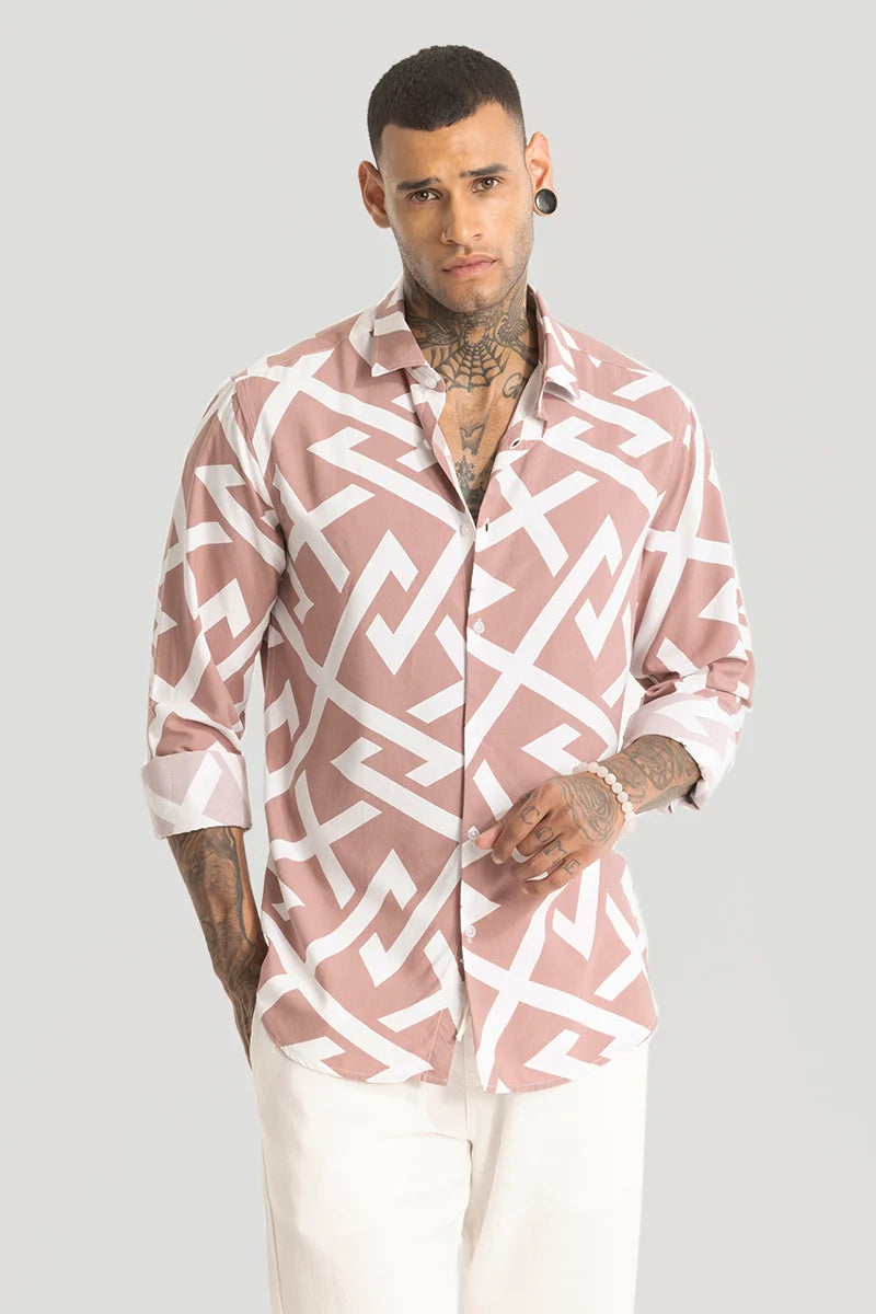 Light Pink Abstract Printed Shirt