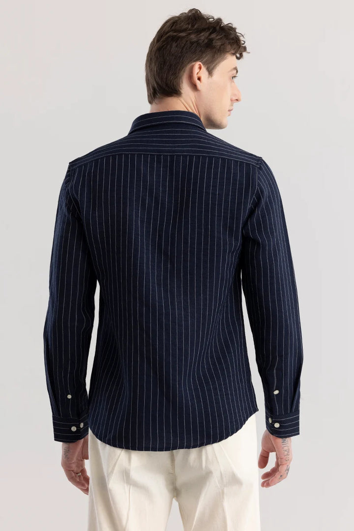 Linen Line Navy Stripe Shirt