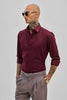 Maroon Stretchable Slim Fit Shirt