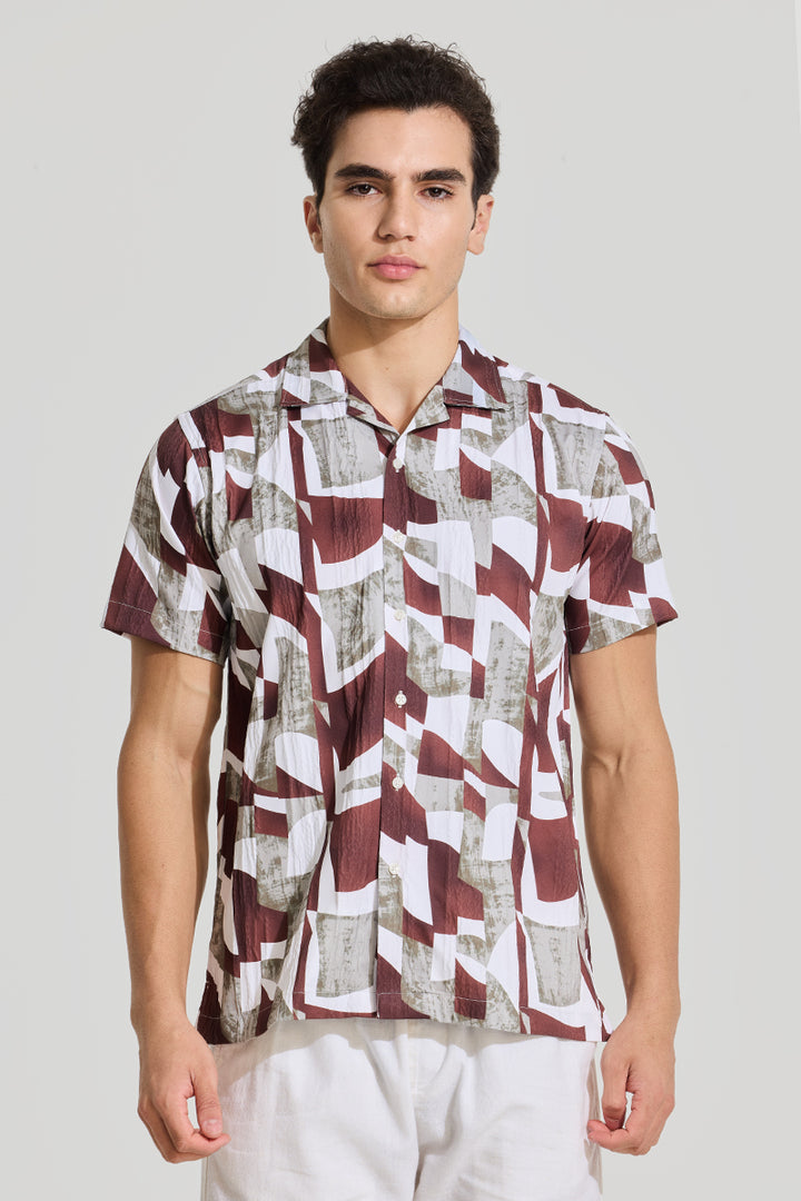 Mauve Cuban Abstract Shirt