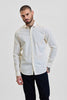 Cream Self-Design Slim Fit Shirt