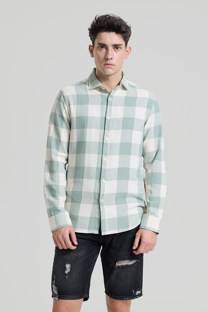 Sage Slim Fit Checks Shirt