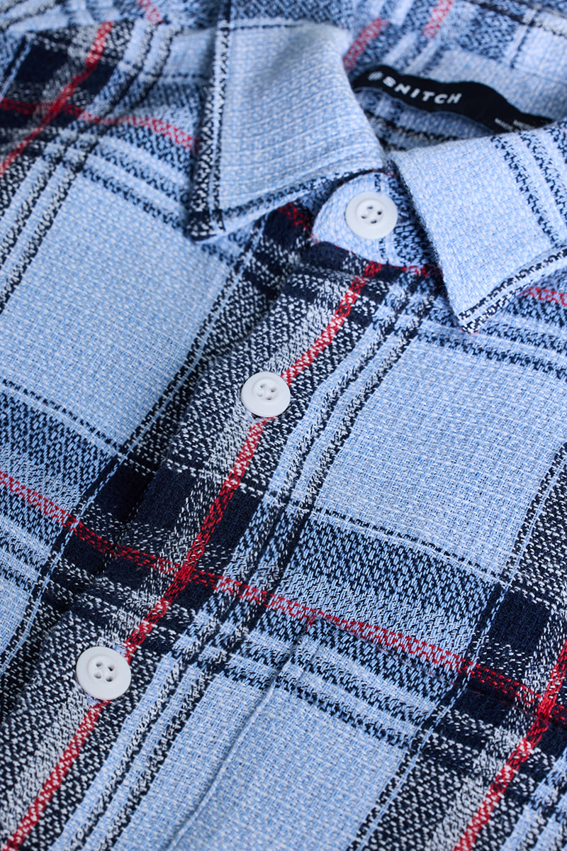 Blue Box Fit Plaid Shirt