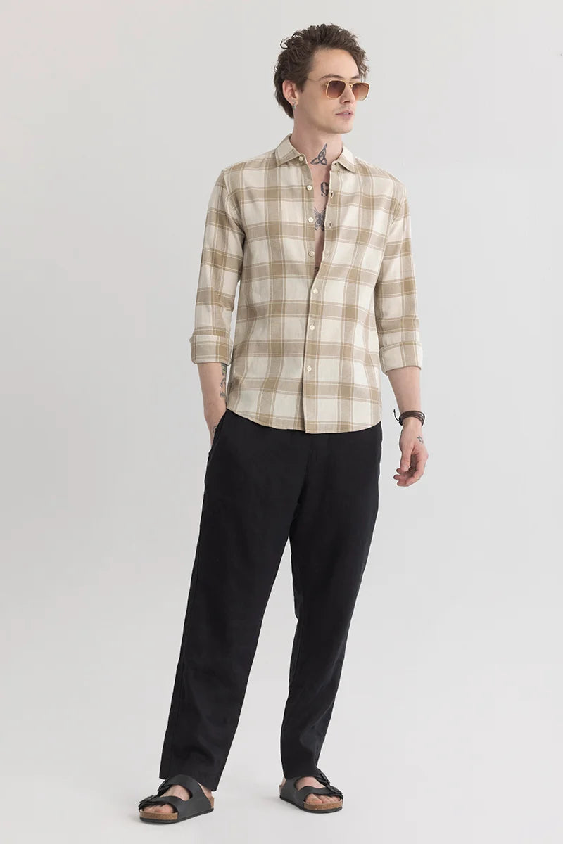 Plaiderie Beige Check Shirt