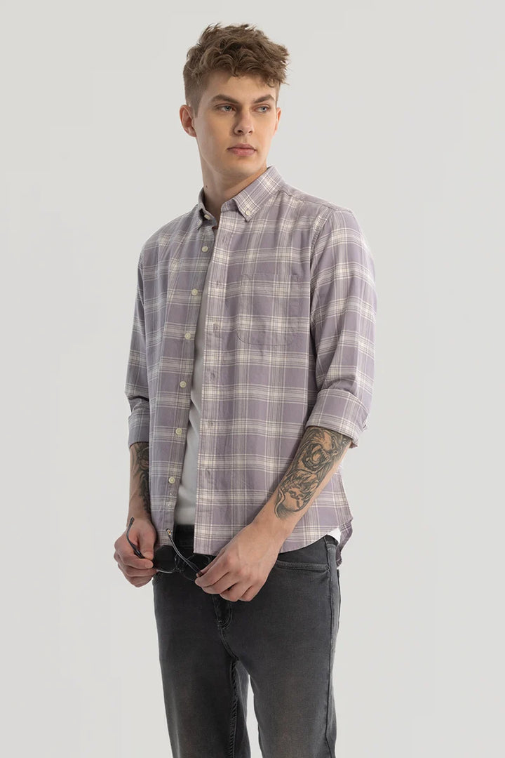 Lavender Checks Oxford Shirt