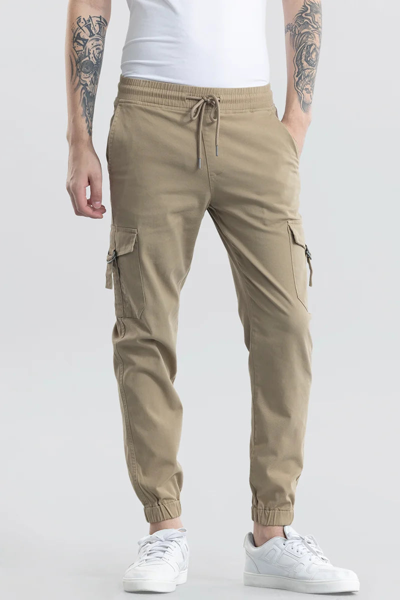 Buy Men's Snitch Noemi Khaki Cargo Pant Online | Snitch – SNITCH