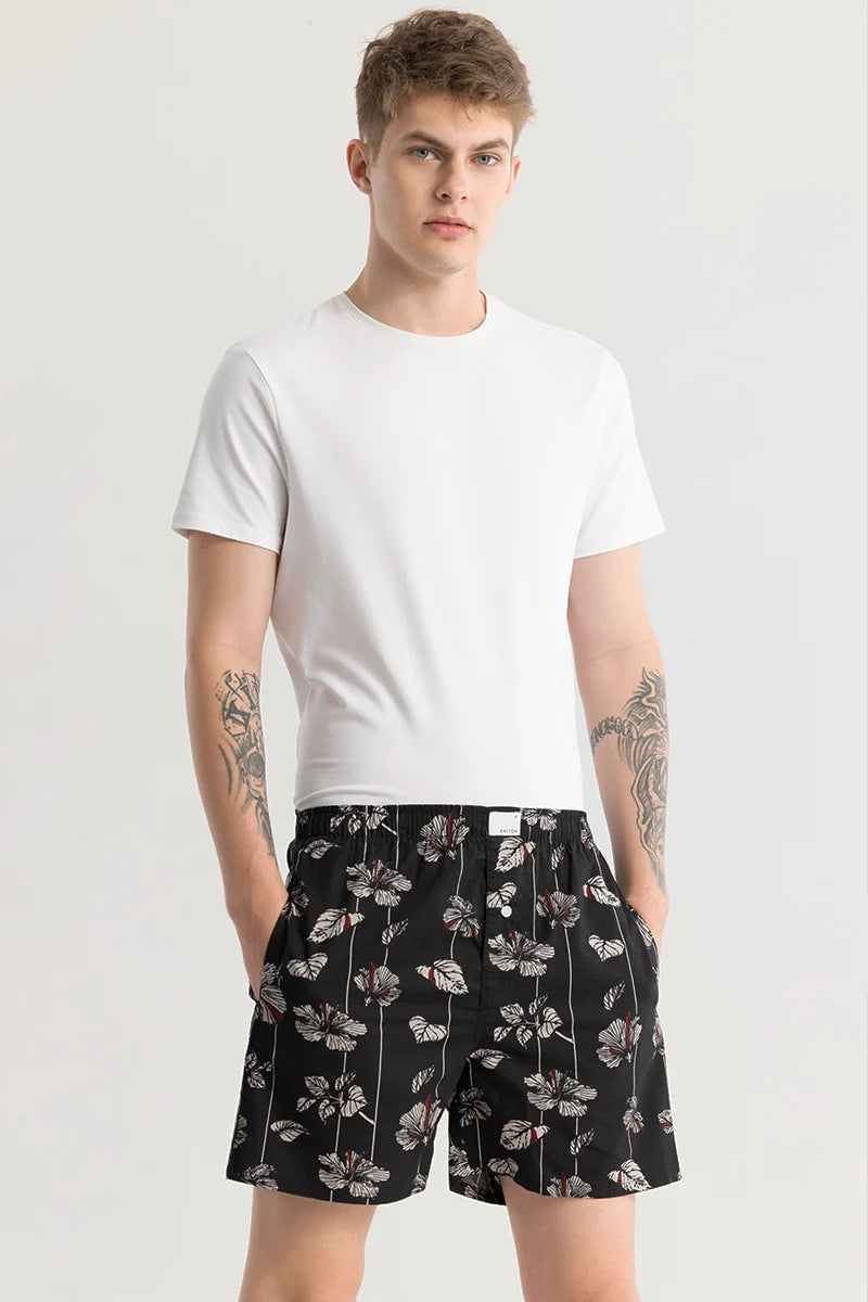 Eivind Floral Black Boxer