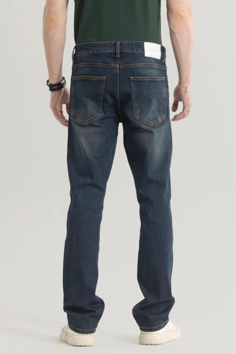 Denimique Stone Blue Straight Fit Jeans