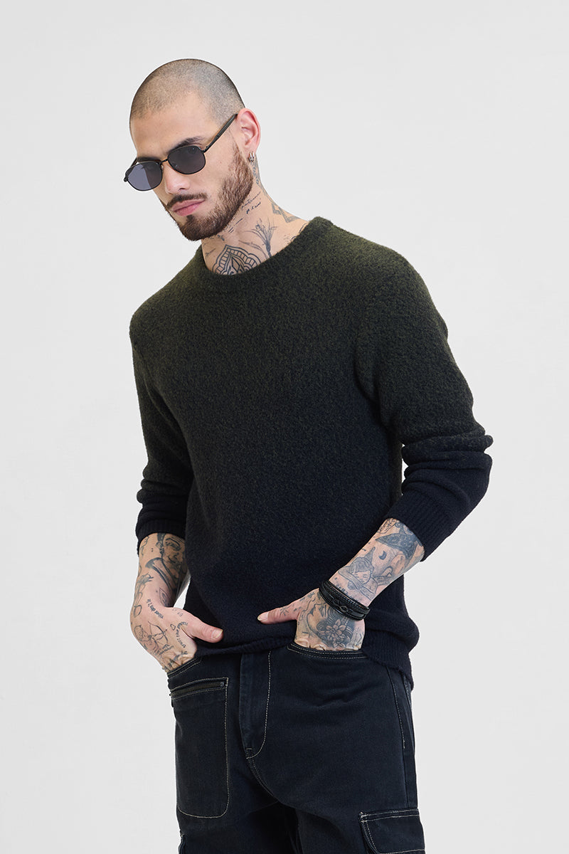 Olive Ombre Light Weight Sweater