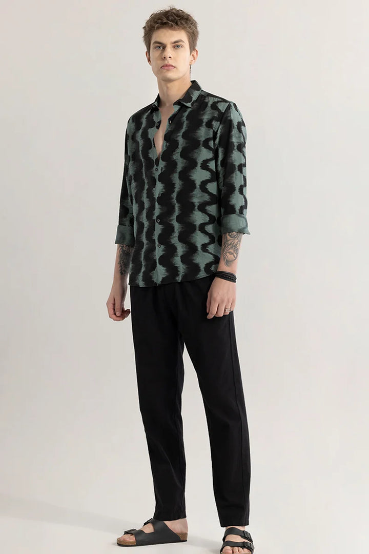 EmberFlow Abstract Green Shirt