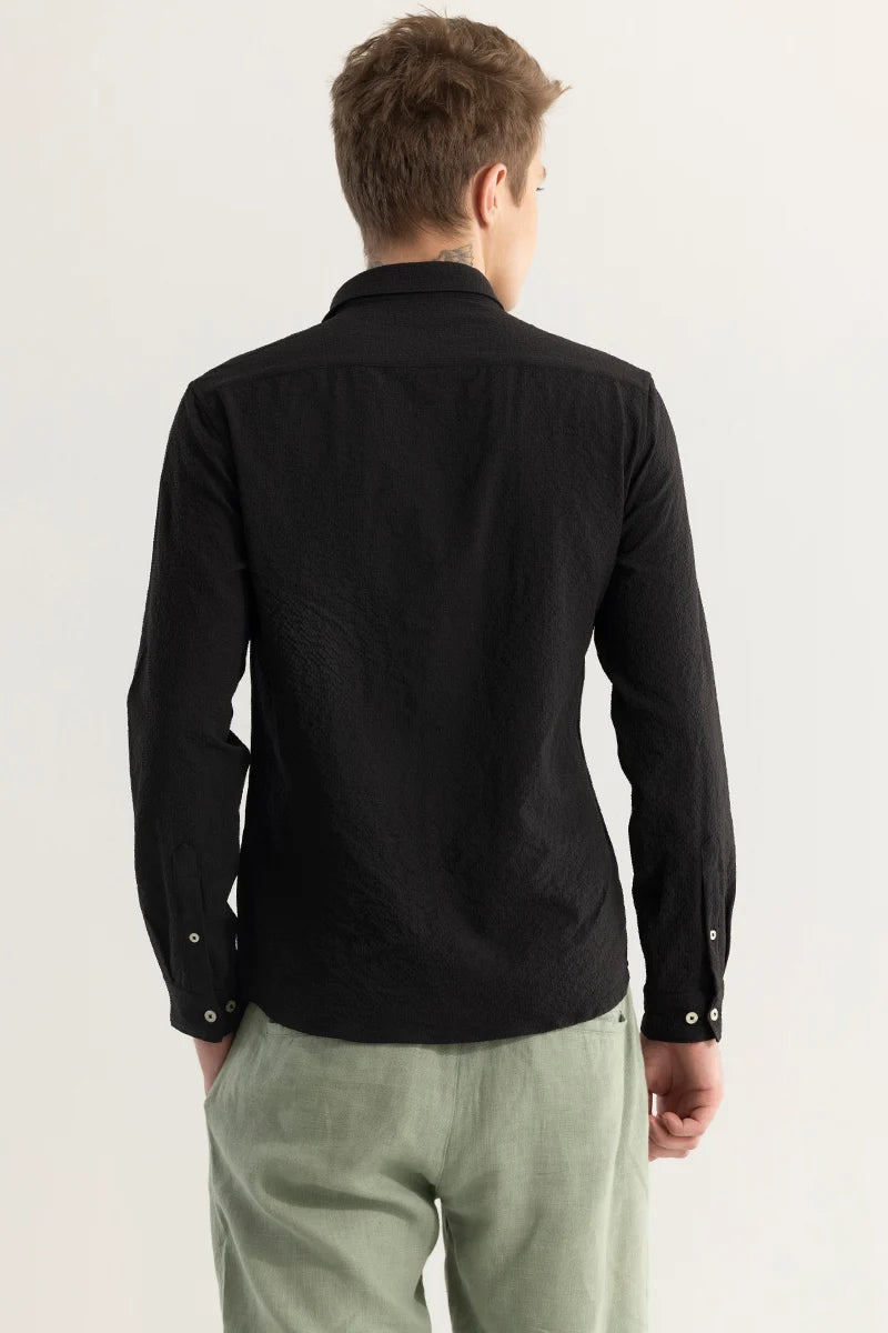 FlexiGarb Textured Black Shirt