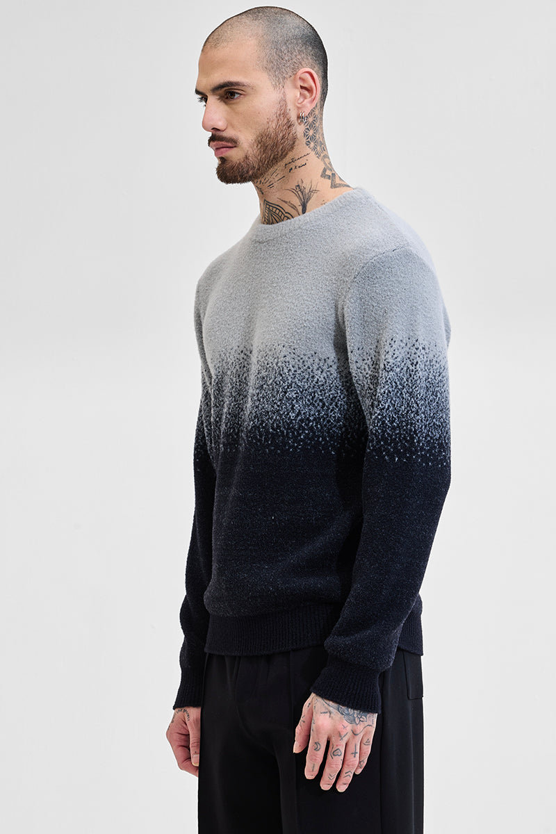 Grey Ombre Light Weight  Sweater