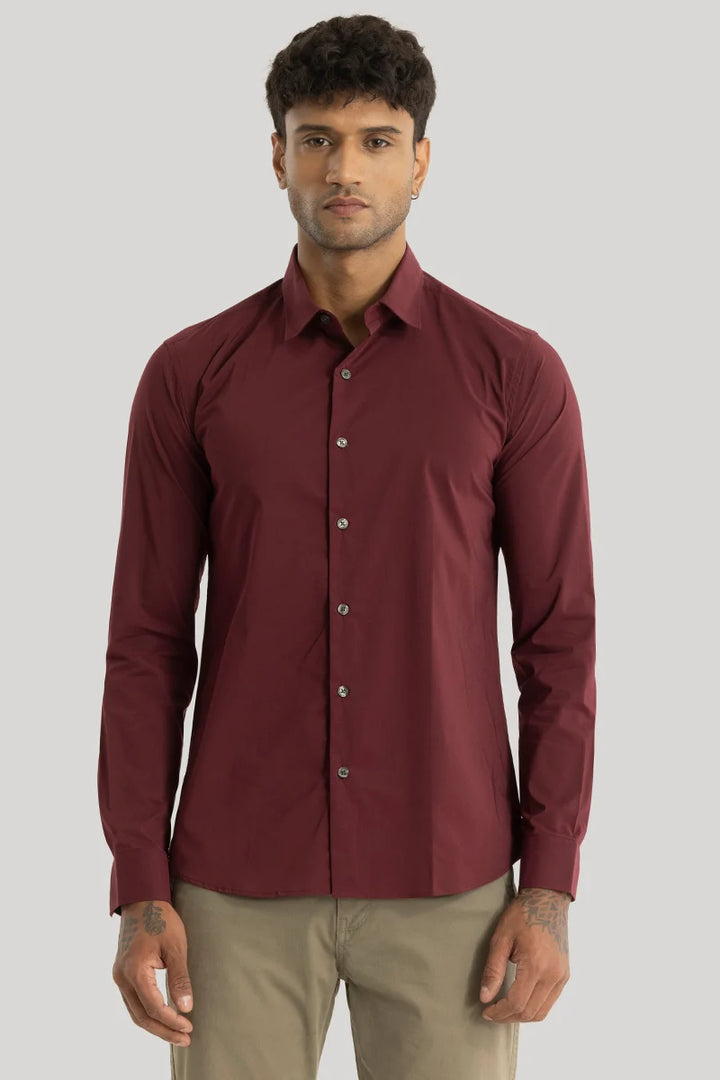 Quinnie Maroon Plain Shirt